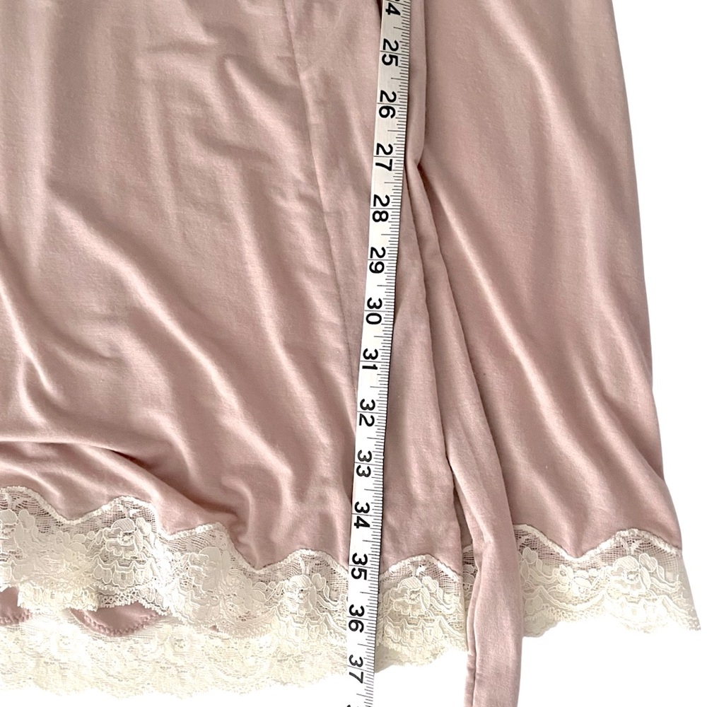 Eberjey Mariana Blush Pink Modal Robe M Lace Trim Lounge Bridal Romanticcore - Picture 6 of 7